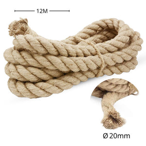 Corda di juta 20 mm x 12 m fune, spago di canapa naturale fai da te, giardino