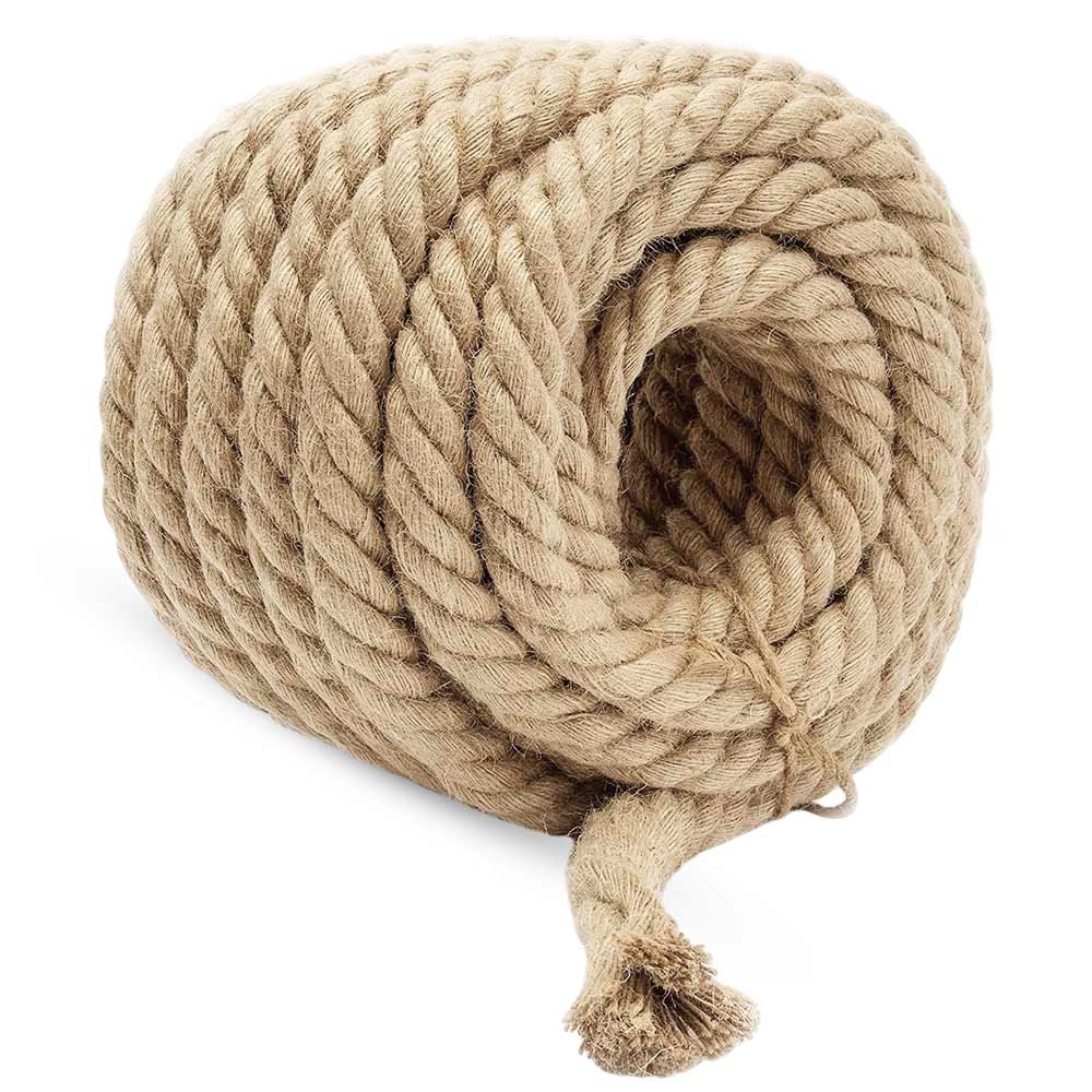 Corda di juta 20 mm x 12 m fune, spago di canapa naturale fai da te, giardino