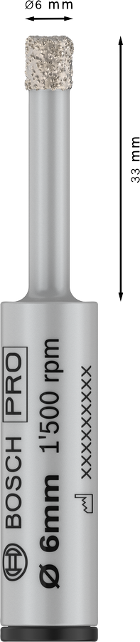 Corona diamantata Bosch Ø 6 mm per trapano – cod. 2608599053