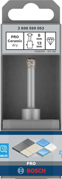 Corona diamantata Bosch Ø 6 mm per trapano – cod. 2608599053