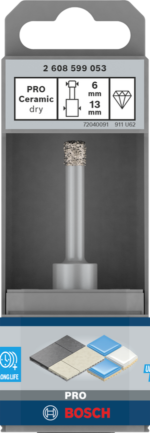 Corona diamantata Bosch Ø 6 mm per trapano – cod. 2608599053