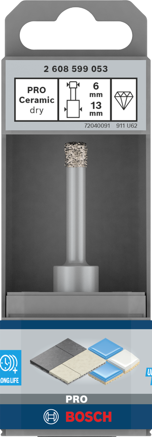 Corona diamantata Bosch Ø 6 mm per trapano – cod. 2608599053