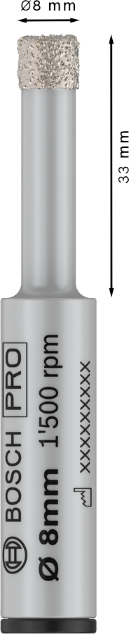 Corona diamantata Bosch Ø 8 mm per trapano – cod. 2608599055