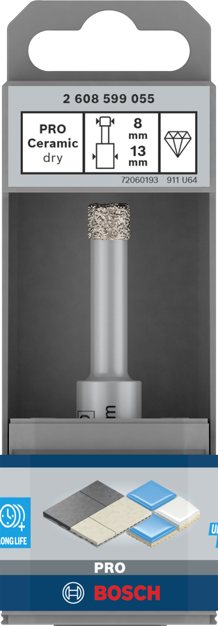 Corona diamantata Bosch Ø 8 mm per trapano – cod. 2608599055