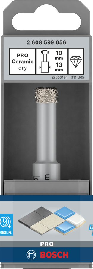 Corona diamantata Bosch Ø 10 mm per trapano – cod. 2608599056