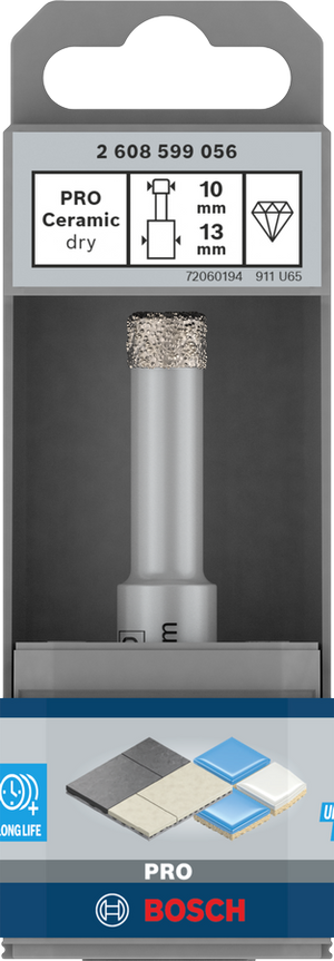 Corona diamantata Bosch Ø 10 mm per trapano – cod. 2608599056