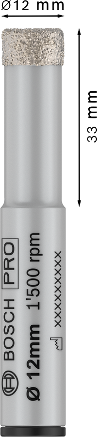 Corona diamantata Bosch Ø 12 mm per trapano – cod. 2608599057