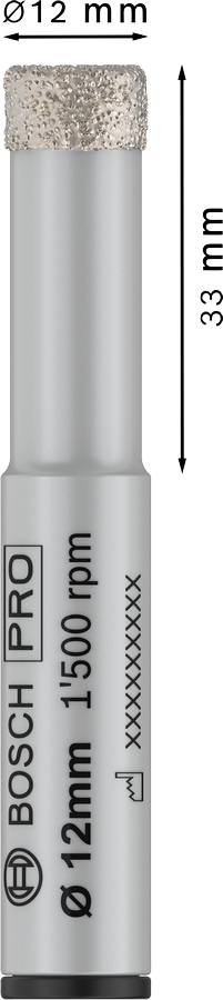 Corona diamantata Bosch Ø 12 mm per trapano – cod. 2608599057