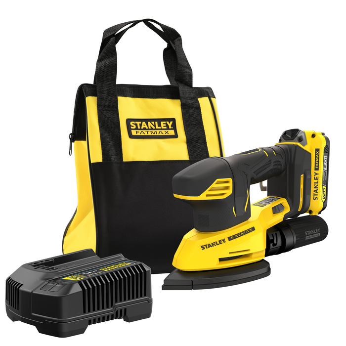 Stanley SFMCW221D1S – Levigatrice a Batteria Delta 18V (kit con batteria 2,0 Ah)