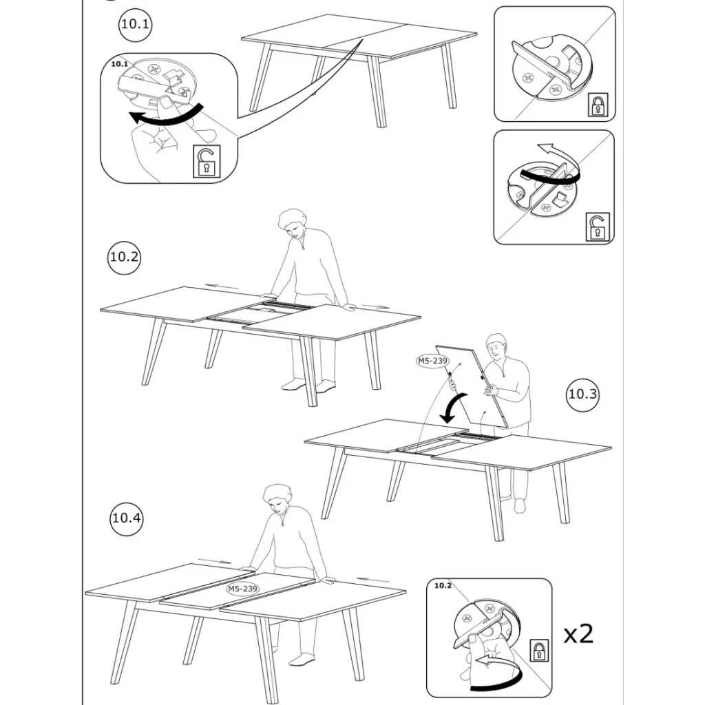 Tavolo da pranzo allungabile MALMO colore rovere chiaro