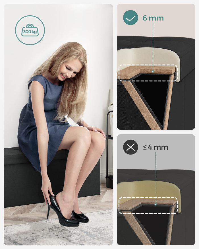 VALORA Pouf portaoggetti nero inchiostro LSF077B01V1