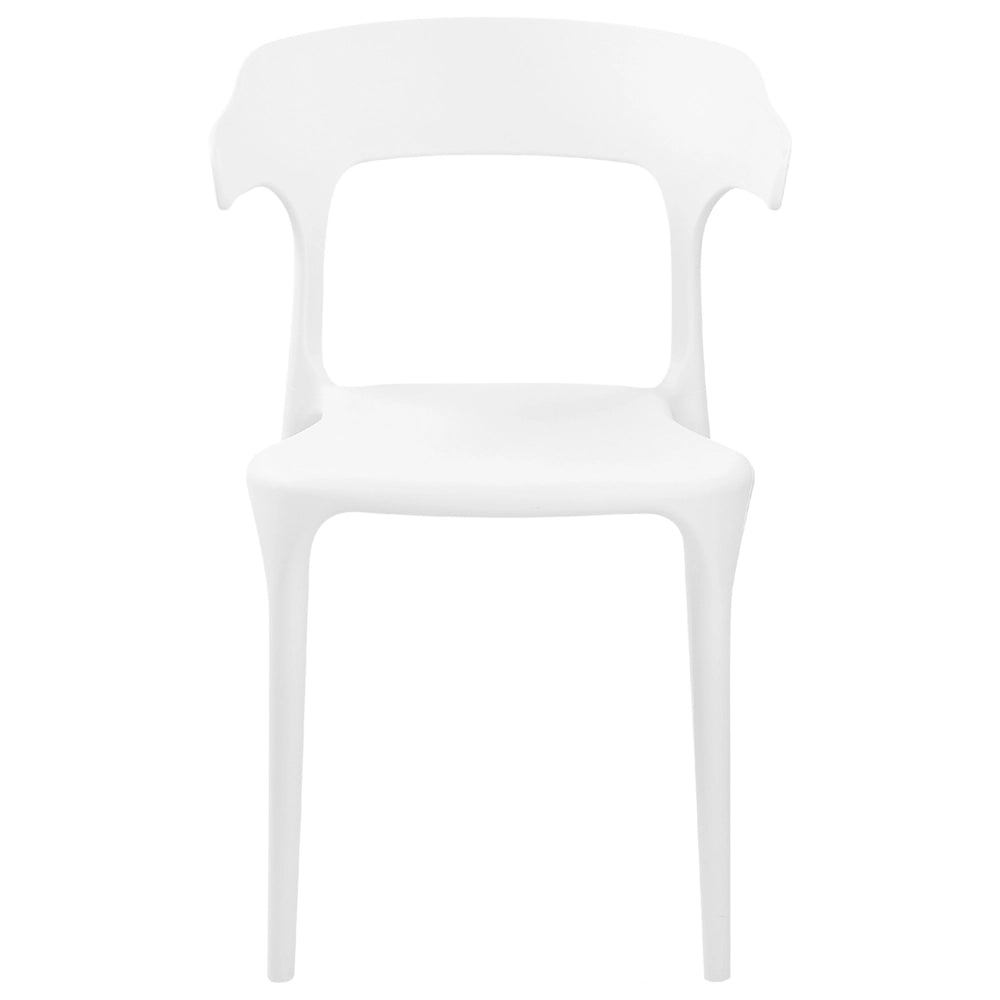 Set di 8 sedie in plastica bianca resistente moderne per interno ed esterno stile moderno contemporaneo