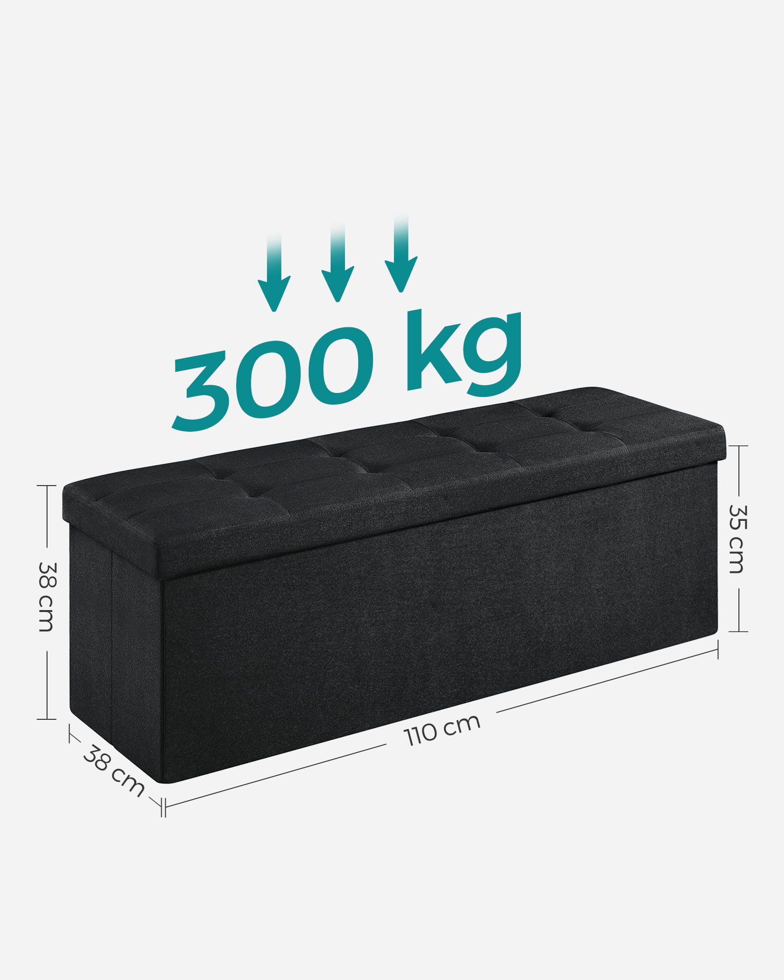 VALORA Pouf portaoggetti nero inchiostro LSF077B01V1