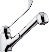 Rubinetto per lavello con leva lunga e doccia estraibile a getto variabile - serie kiss