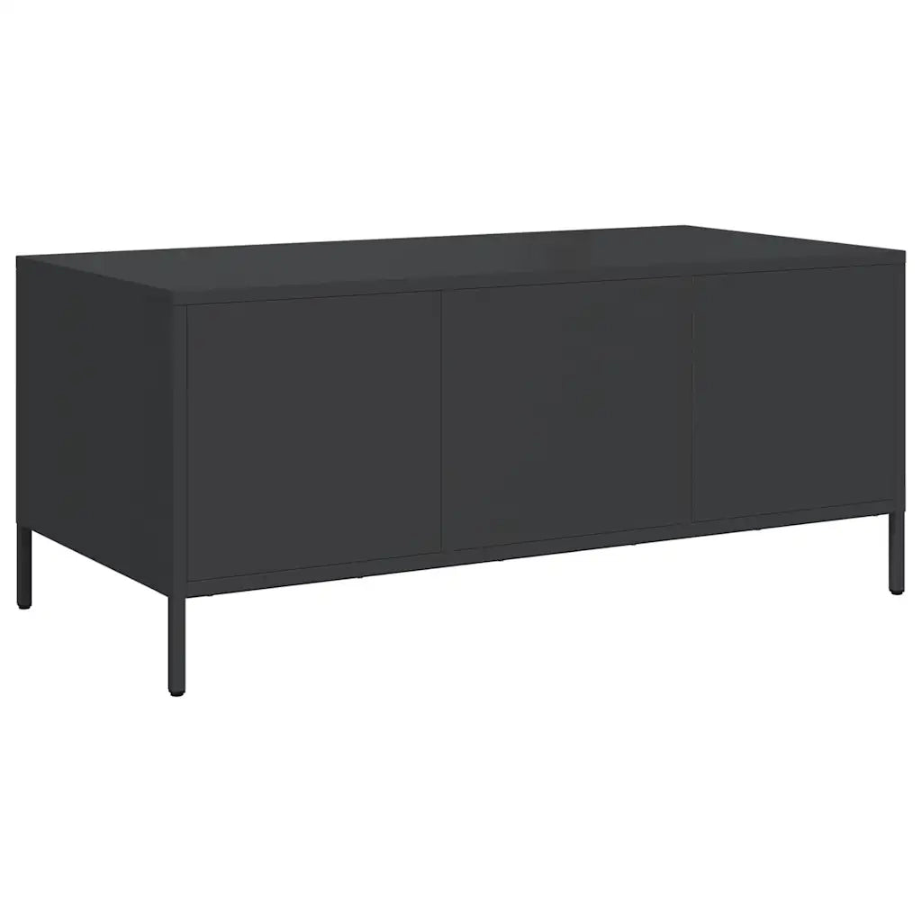 Tavolino da salotto | Tavolino da caff¨¨ | Tavolino da Soggiorno Nero 101,5x50x43,5 cm in Acciaio Laminato a Freddo