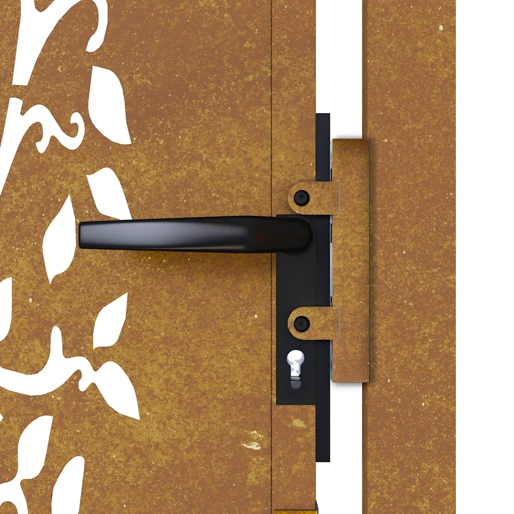 Cancello da giardino 100x175 cm in acciaio Corten con design ad albero 153218