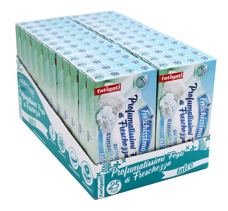 FOGLI ASCIUGATRICE 25 PZ TALCO 4 IN 1 FOGLI DI FRESCHEZZA 162 X 203 MM
