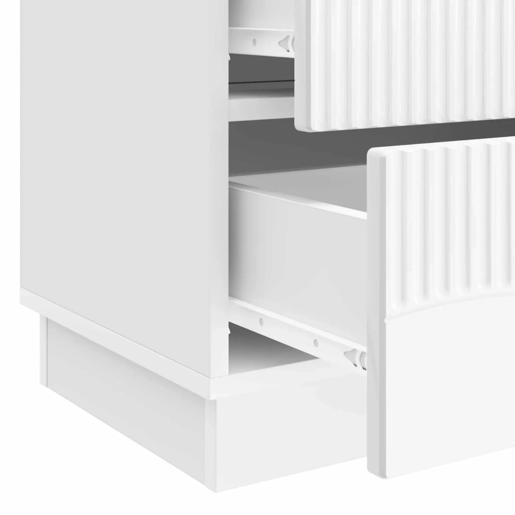 Armadio da Notte con cassetto Bianco Lucido 62 x 34,5 x 44,5 cm 895239