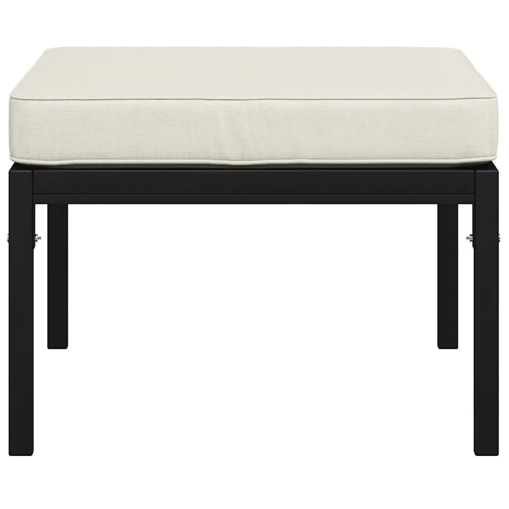 Poggiapiedi Giardino con Cuscini Sabbia 2pz 60x60x35 cm Acciaio