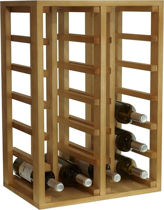 Wijnrek per 24 bottiglie - Supporto per bottiglie in legno - Quercia - 46 x 32 x 66 cm
