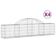 Set di 4 gabbioni ad arco per recinzioni gabbie e muri di contenimento 200 x 30 x 40/60 cm ferro zincato argento 02_0041430