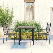 Set da Pranzo da Giardino 3 pz Nero in Vetro e Acciaio 3060207