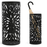 Porta Ombrelli Decorato H. 49 cm Metallo Verniciato Interno Esterno con Vaschetta Salvagoccia