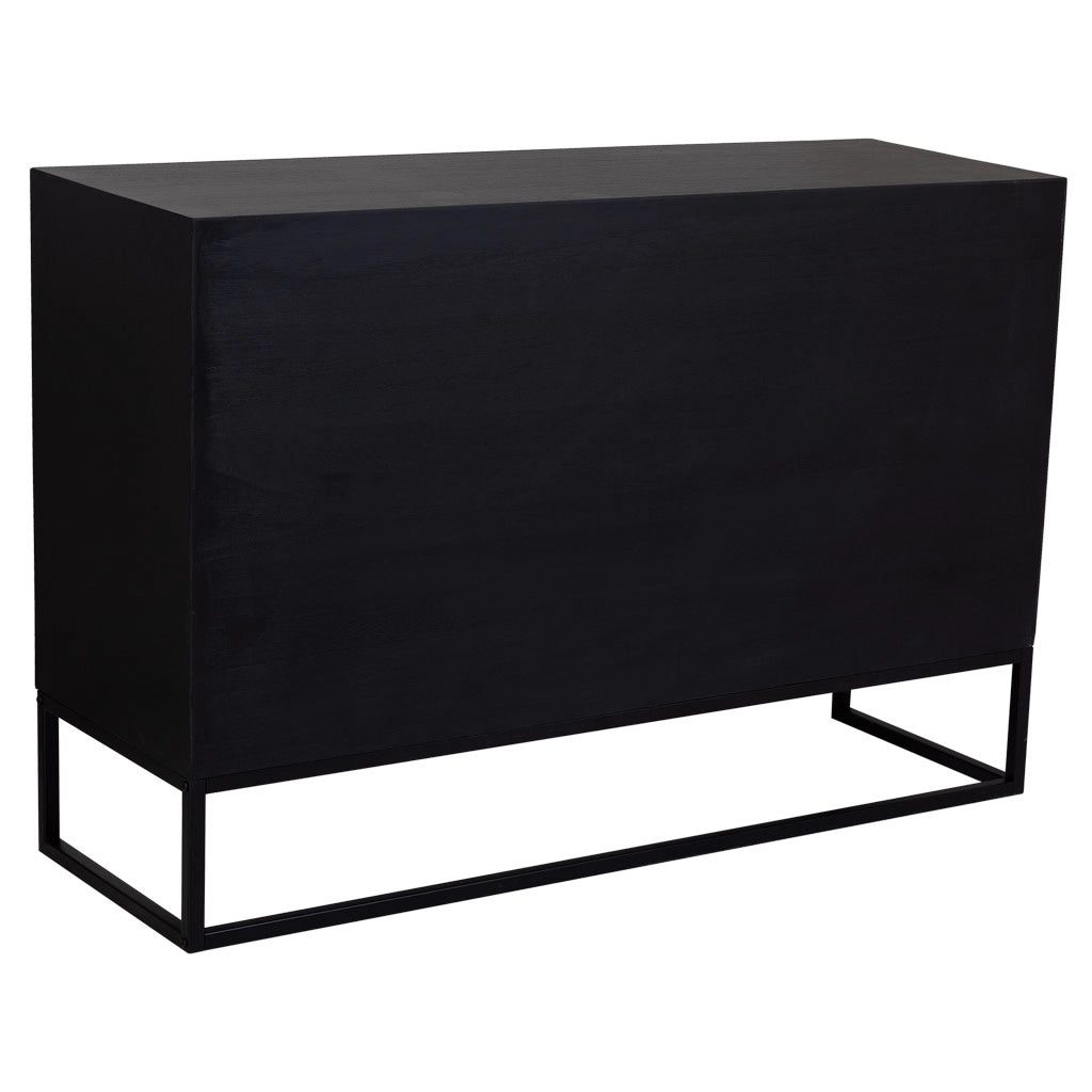 Credenza con 3 cassetti e 2 ante in legno e metallo 120x40,5x81h cm