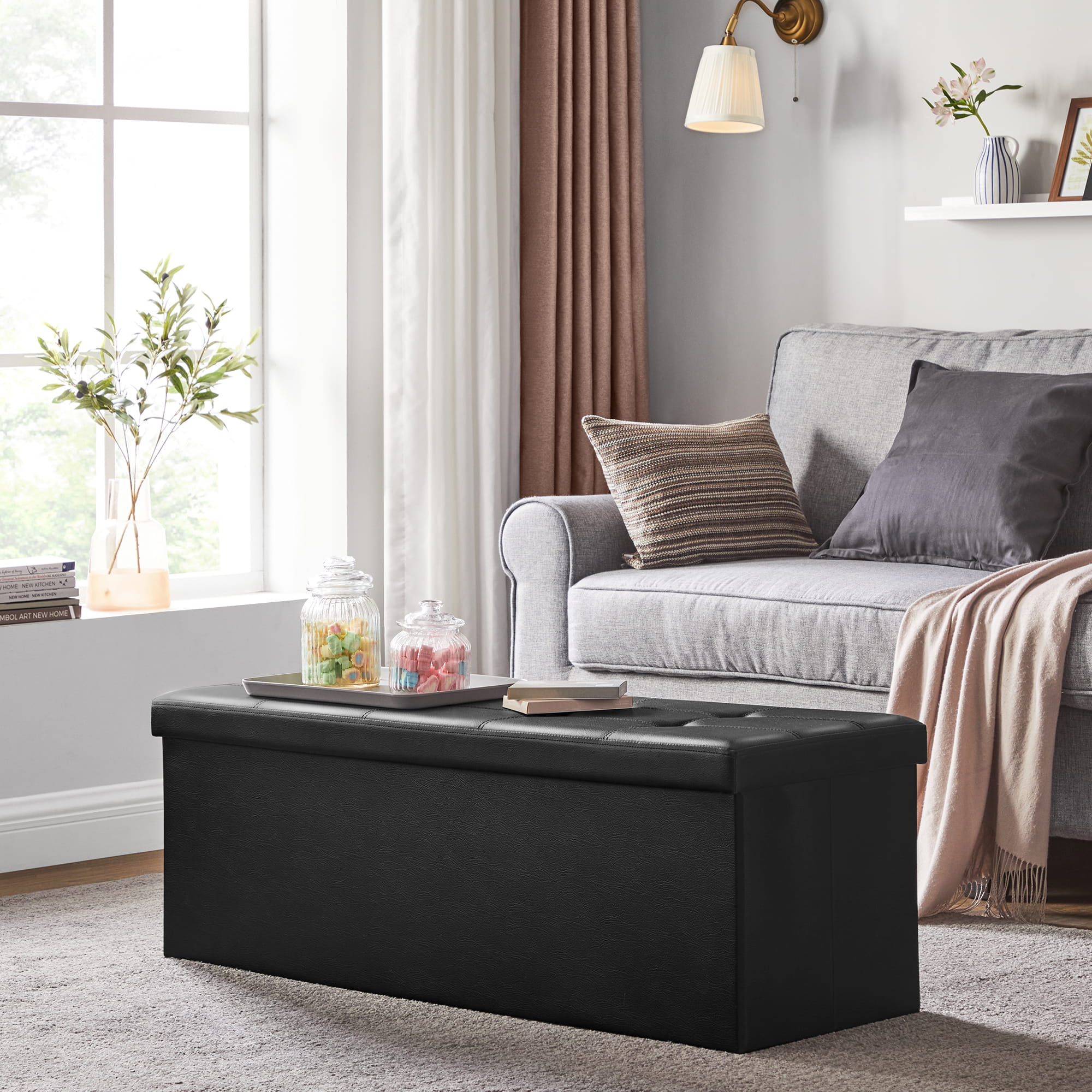 Pouf contenitore VALORA, nero - LSF701V1