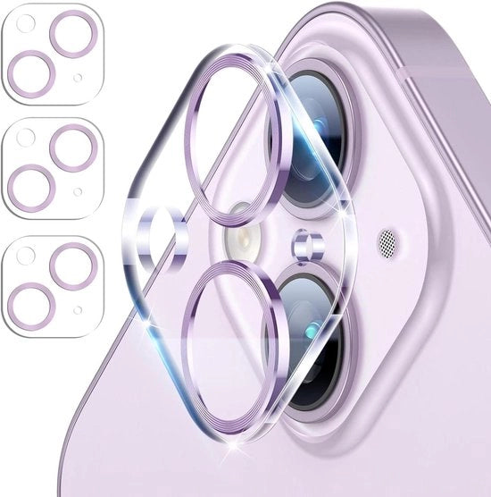 Vetro di protezione per iPhone 14 e 14 Plus - Lente 3D stereoscopica - Resistente alle graffi - Durezza 9H - Protezione HD per la camera - 3 pezzi