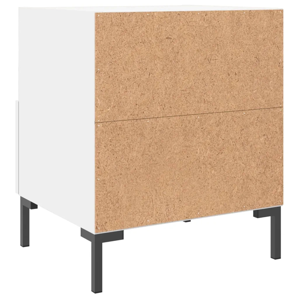 Set di 2 Comodini | Armadio da Notte | Mobiletto da notte Bianchi 40x35x47,5 cm in Legno Multistrato