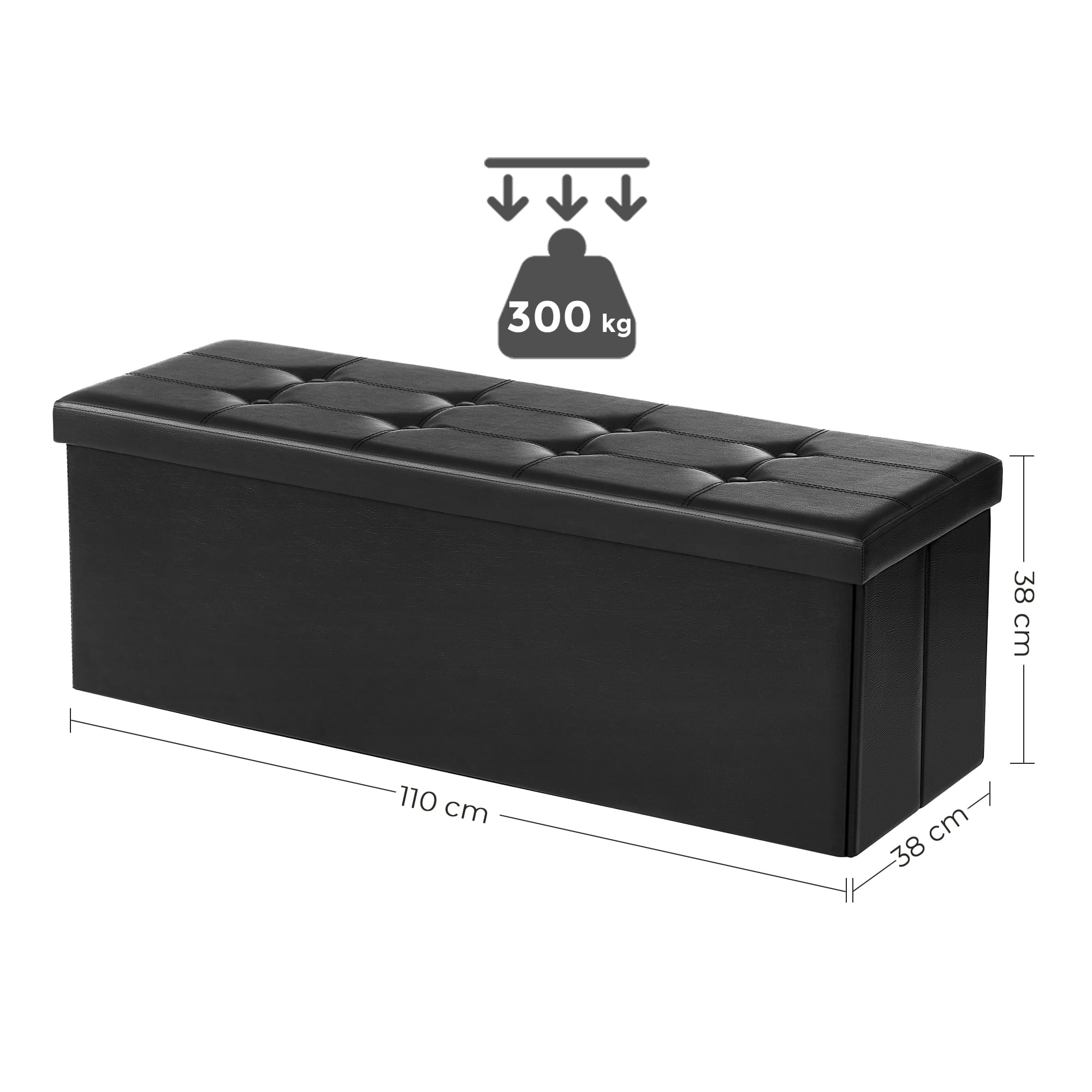 Pouf contenitore VALORA, nero - LSF701V1