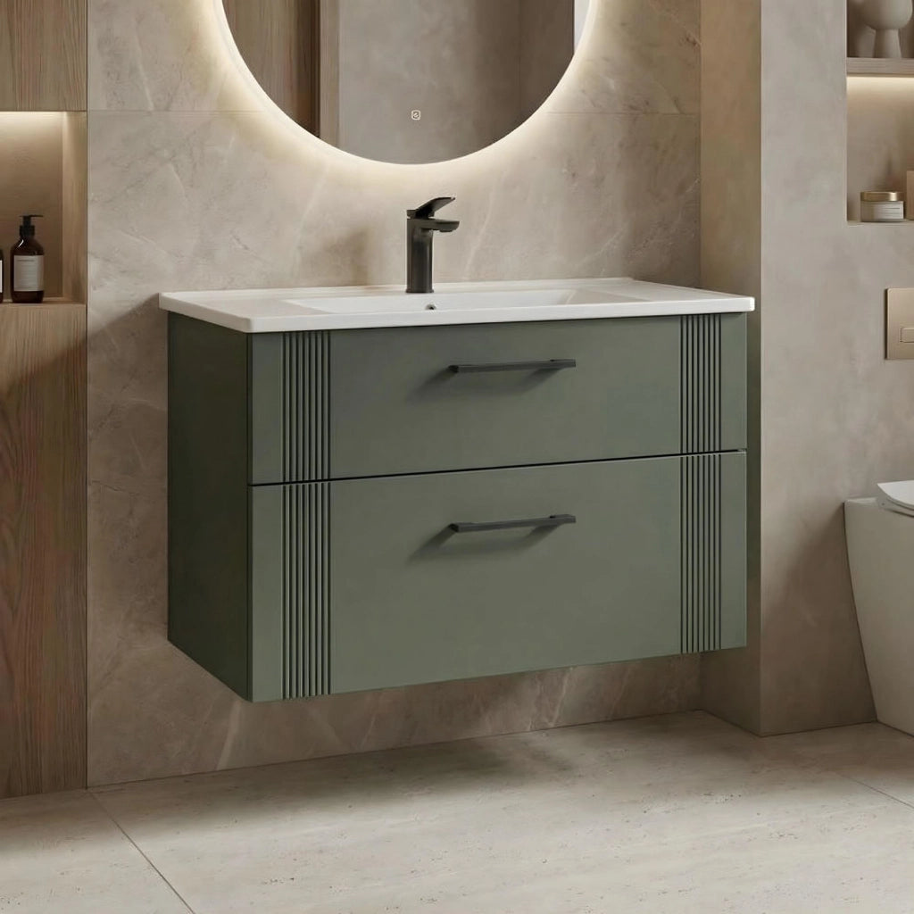 Mobile lavabo "Bari 85 v2" - 85 x 45 x 55 cm - Verde opaco