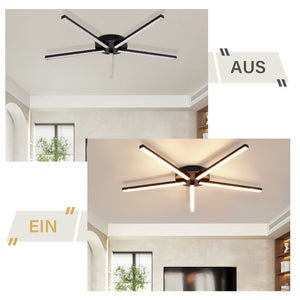 ZMH Lampada da soffitto plafoniera LED nera 24W 3000K moderna metallo cristallo per soggiorno corridoio cucina