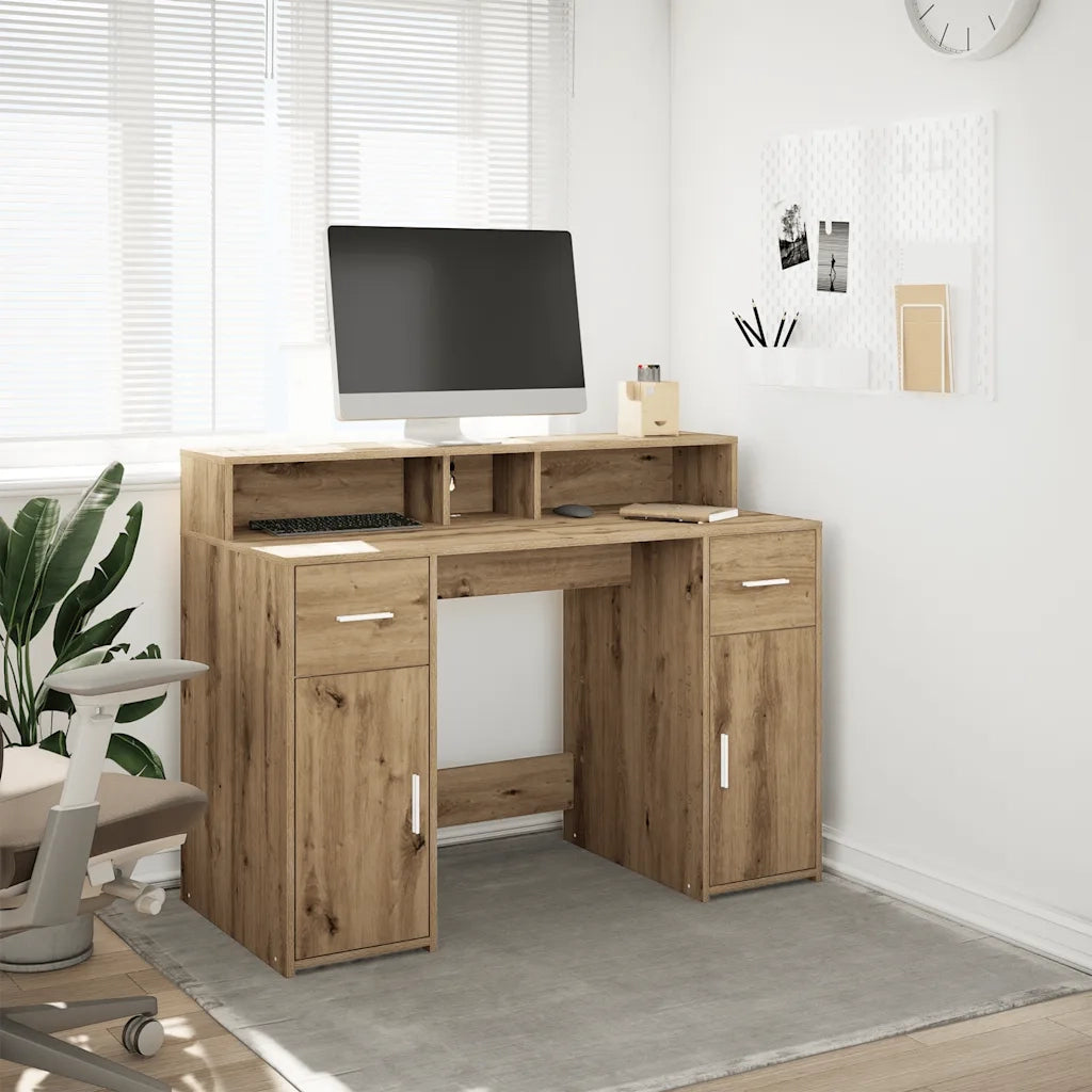 Scrivania con Luci LED Rovere 120x55x91 cm in Legno Multistrato 3309419