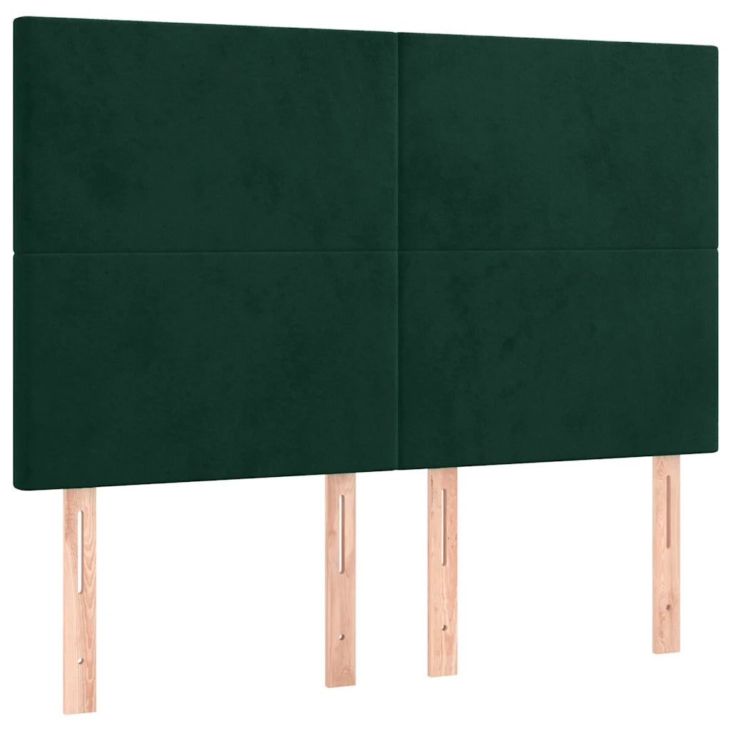 Giroletto a Molle con Materasso Verde Scuro 140x200 cm Velluto 3137728