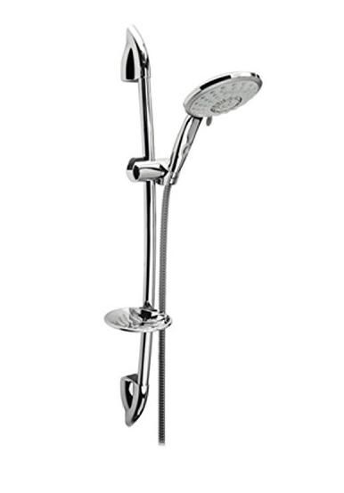 Saliscendi doccia cromato con doccetta grande a soffione (Velvet-Venus)