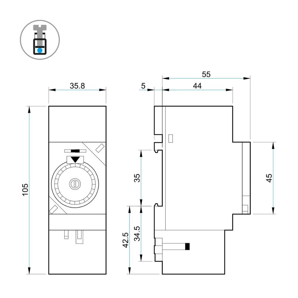Finder 12.01.8.230.0000 interruttore orario giornaliero serie 12 16a 230v cavalieri 36 mm