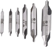 Set di Forbici a Centratura 6 Pezzi - Set di Forbici a Alta Velocità in Acciaio - Diametri 1/1,5/2/2,5/3/5mm - Doppio Fine a 60 Gradi - Per Trattamento su Tornio - Set di Forbici