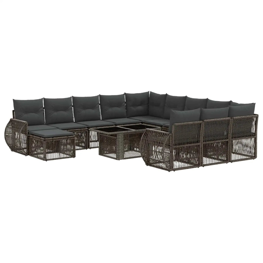 Set Divano da Giardino 13 pz Grigio e Grigio Scuro polyrattan 3437042