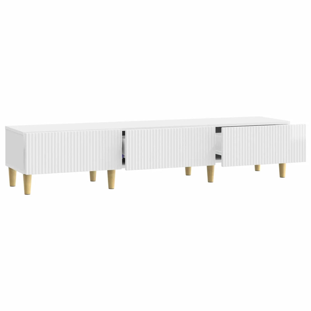 Mobile TV Bianco Lucido 147 x 34,5 x 30 cm Legno ingegnerizzato 894709