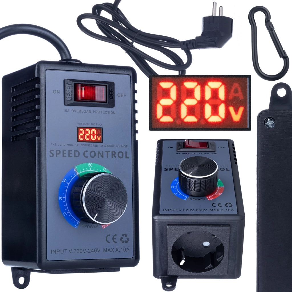 Regolatore di Tensione 4000W – Controllo Preciso 0-240V AC | Display Tensione, Interruttore On/Off