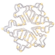 Accessorio decorativo natalizio LED per interni ed esterni Luci LED a forma di fiocco di neve Illuminazione Metallo Bianco