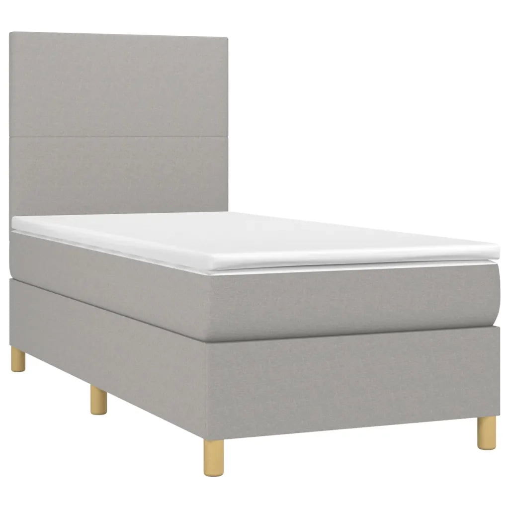 Giroletto a Molle con Materasso Grigio Chiaro100x200 cm Tessutocod mxl 99734