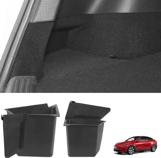 Organizzatore di Cassetto Acqua-Resistente per Tesla Model Y - Set da 2 - Sistemi di Organizzazione per Cassetto Posteriore