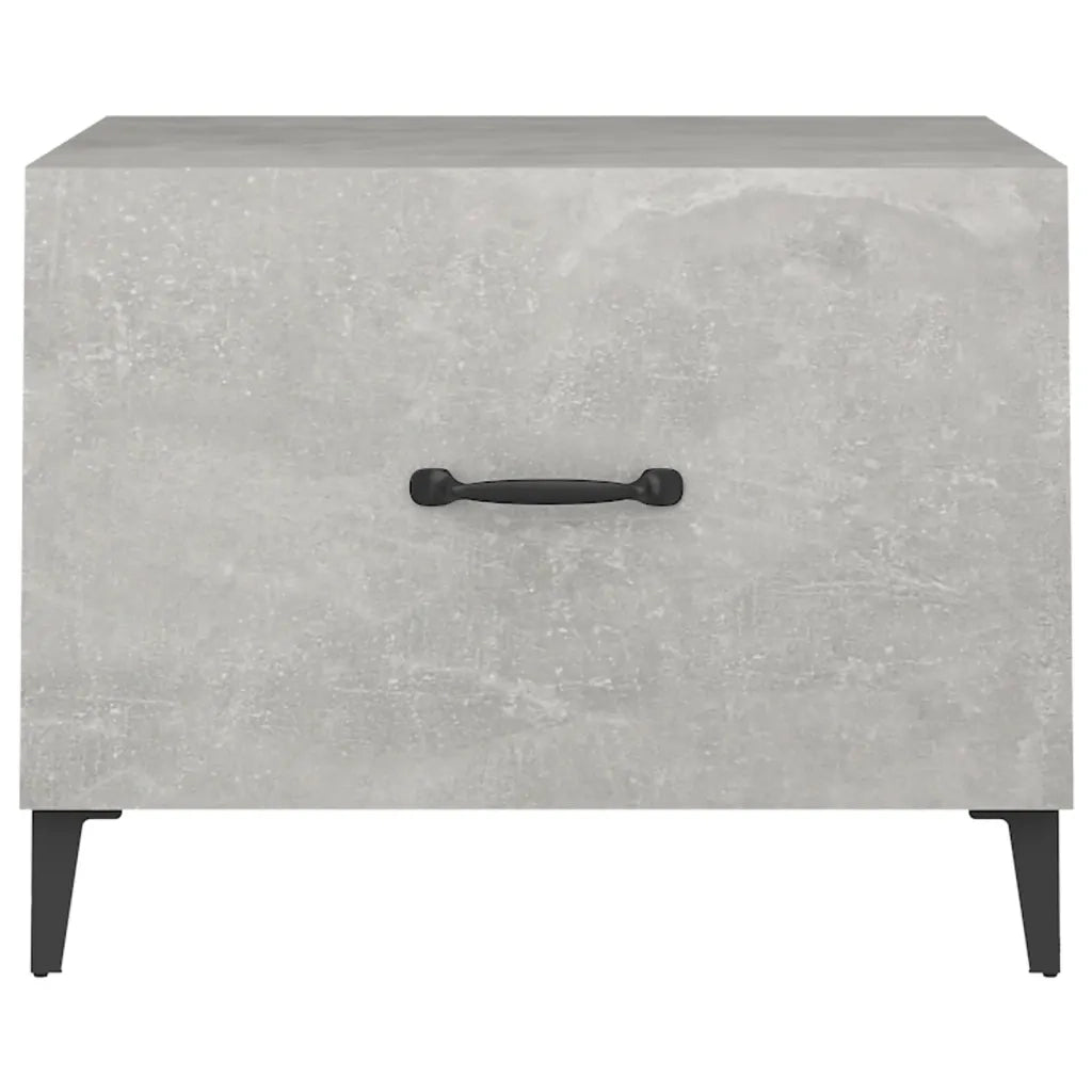Tavolino da Salotto Gambe in Metallo Grigio Cemento 50x50x40 cm 812734