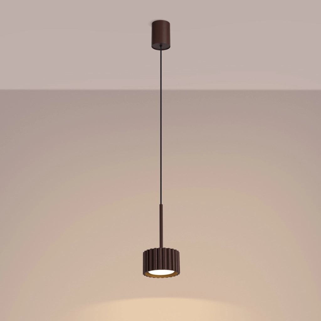 Lampada a sospensione AURA 1 marrone Gx53