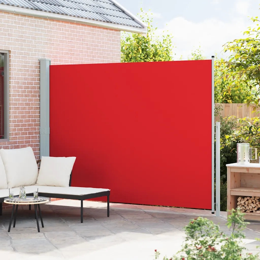 Tenda Laterale Retrattile per Patio 220x300 cm Rossa 313428