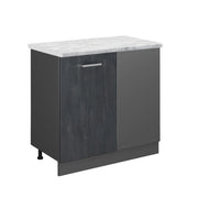 Vicco Mobile ad angolo cucina Calcestruzzo nero 86 cm PL Marmo