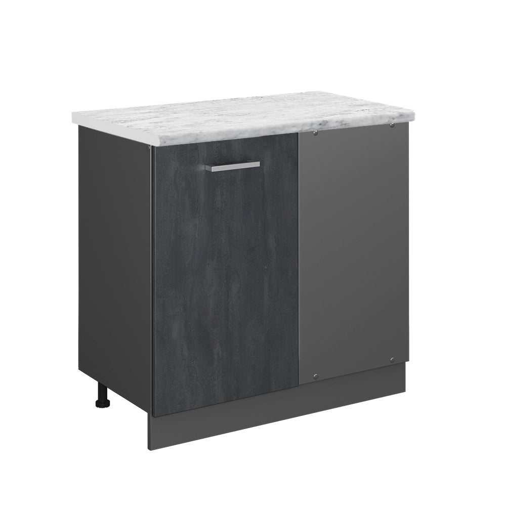 Vicco Mobile ad angolo cucina Calcestruzzo nero 86 cm PL Marmo